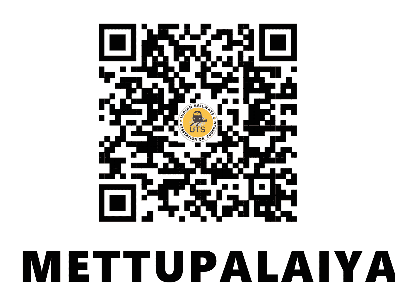 UTS QR Code for METTUPALAIYAM - MTP (SR - TAMIL NADU)